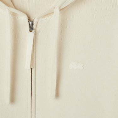  Lacoste Kadın Classic Fit Kapüşonlu Krem Hırka
