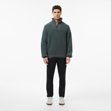  Lacoste Erkek Classic Fit Polo Yaka Gri Kazak