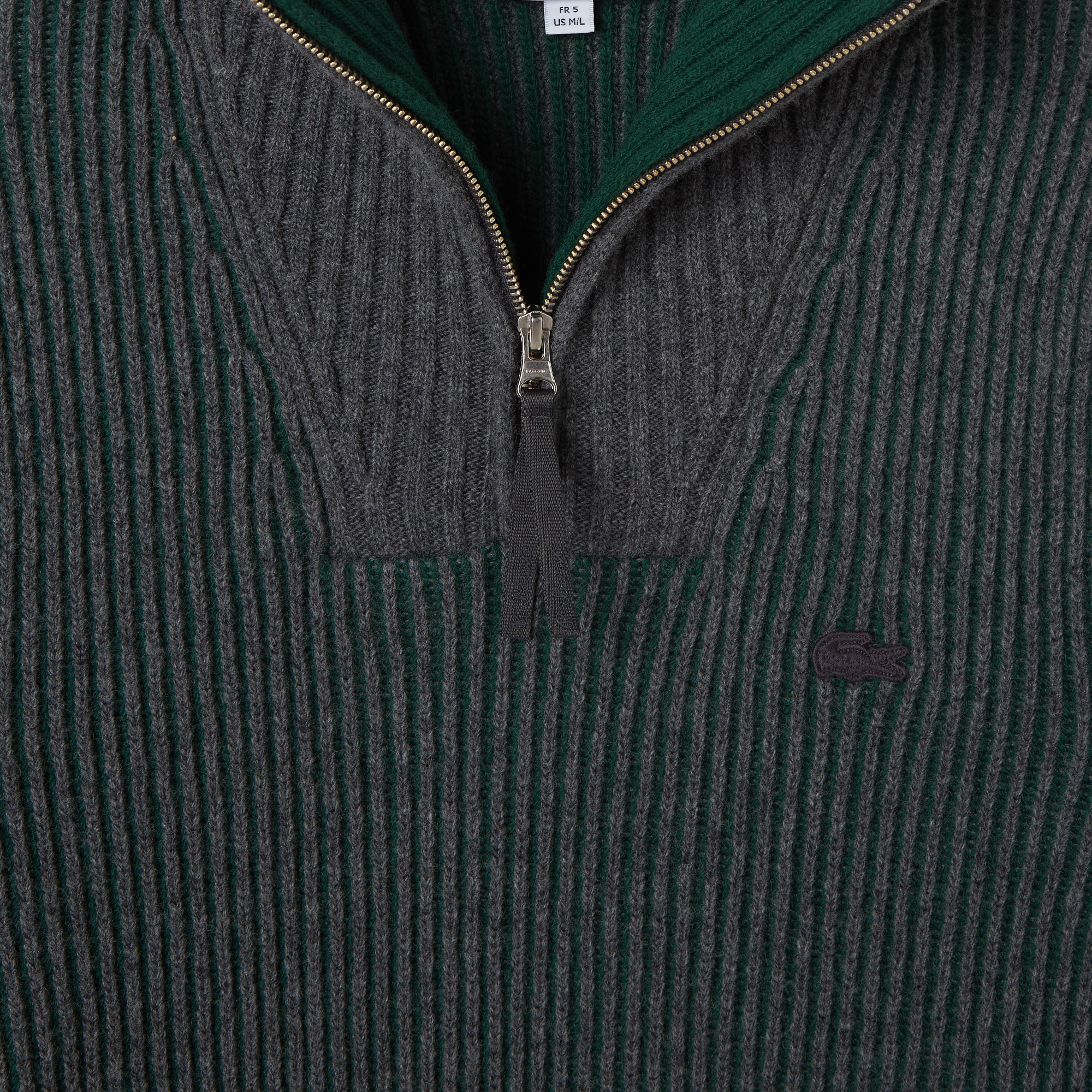 Lacoste Erkek Classic Fit Polo Yaka Gri Kazak