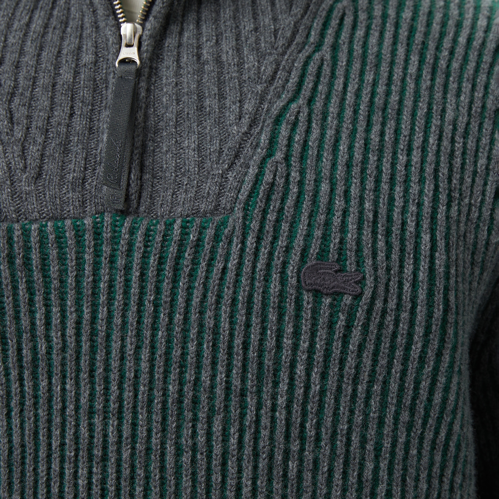 Lacoste Erkek Classic Fit Polo Yaka Gri Kazak