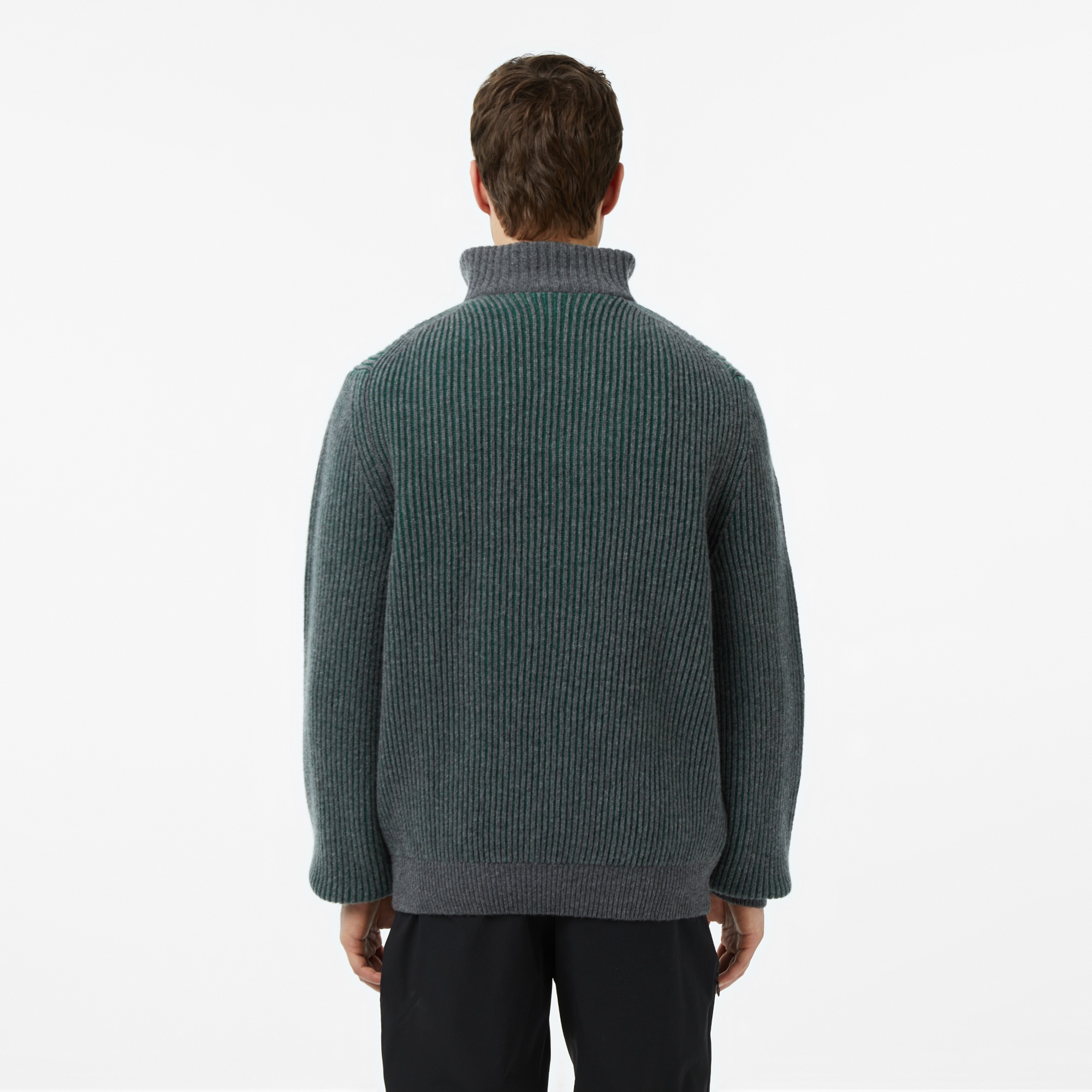 Lacoste Erkek Classic Fit Polo Yaka Gri Kazak