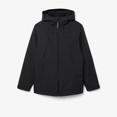  Lacoste Erkek Classic Fit Kapüşonlu Siyah Mont