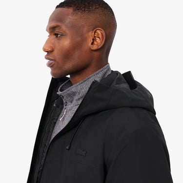  Lacoste Erkek Classic Fit Kapüşonlu Siyah Mont