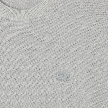  Lacoste Erkek Classic Fit Bisiklet Yaka Yün Gri Kazak