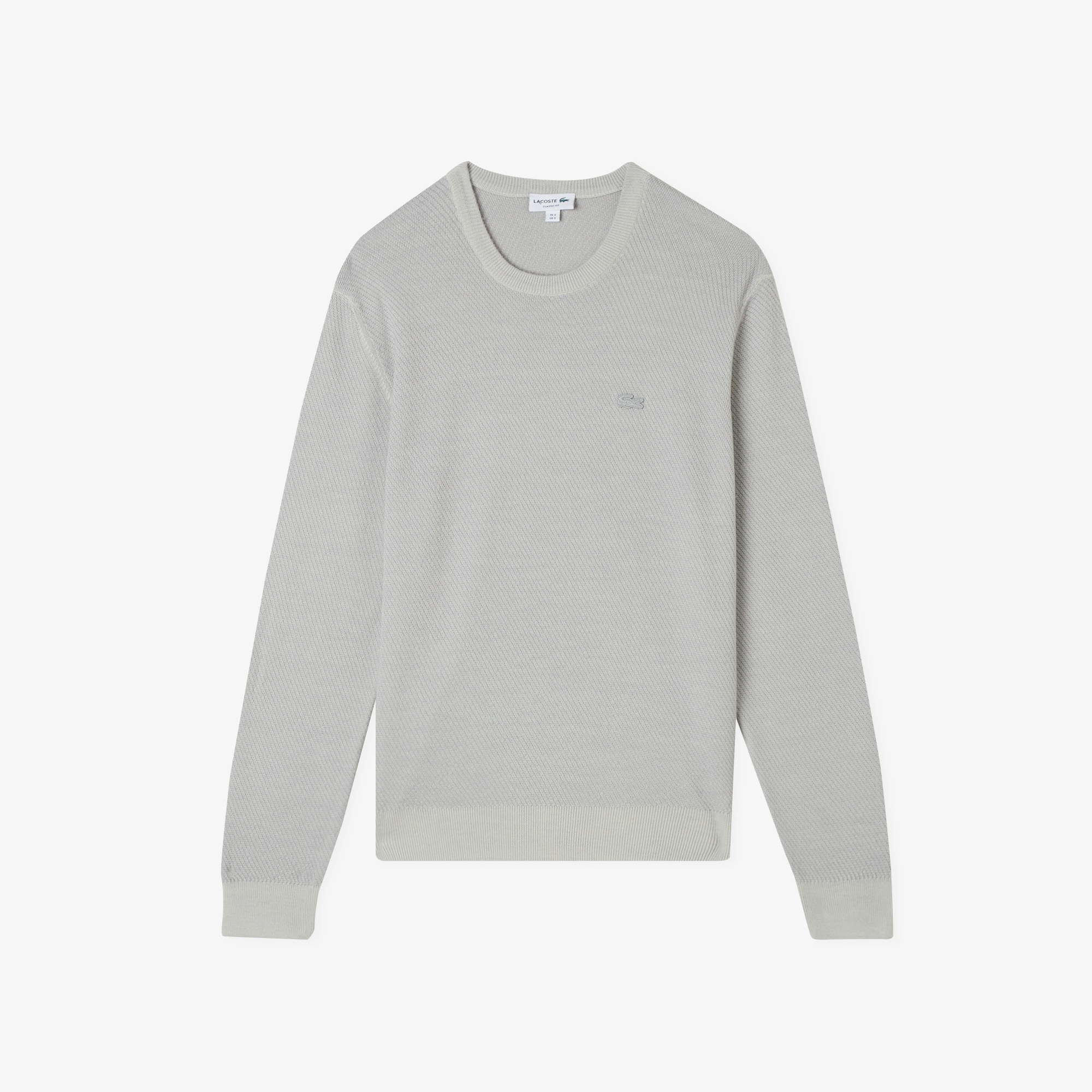 Lacoste Erkek Classic Fit Bisiklet Yaka Yün Gri Kazak