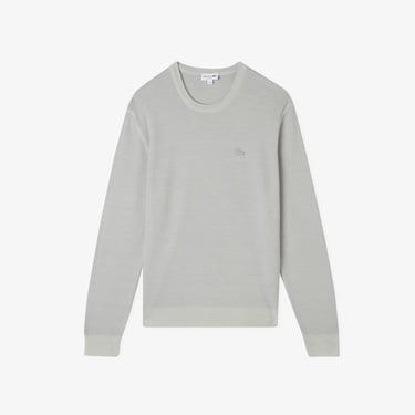  Lacoste Erkek Classic Fit Bisiklet Yaka Yün Gri Kazak