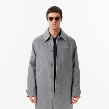  Lacoste Erkek Regular Fit Yün Gri Kaban