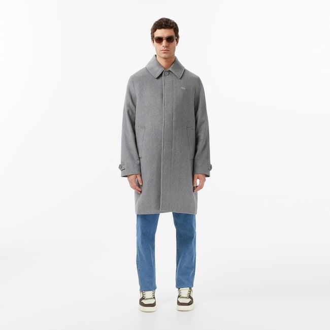  Lacoste Erkek Regular Fit Yün Gri Kaban