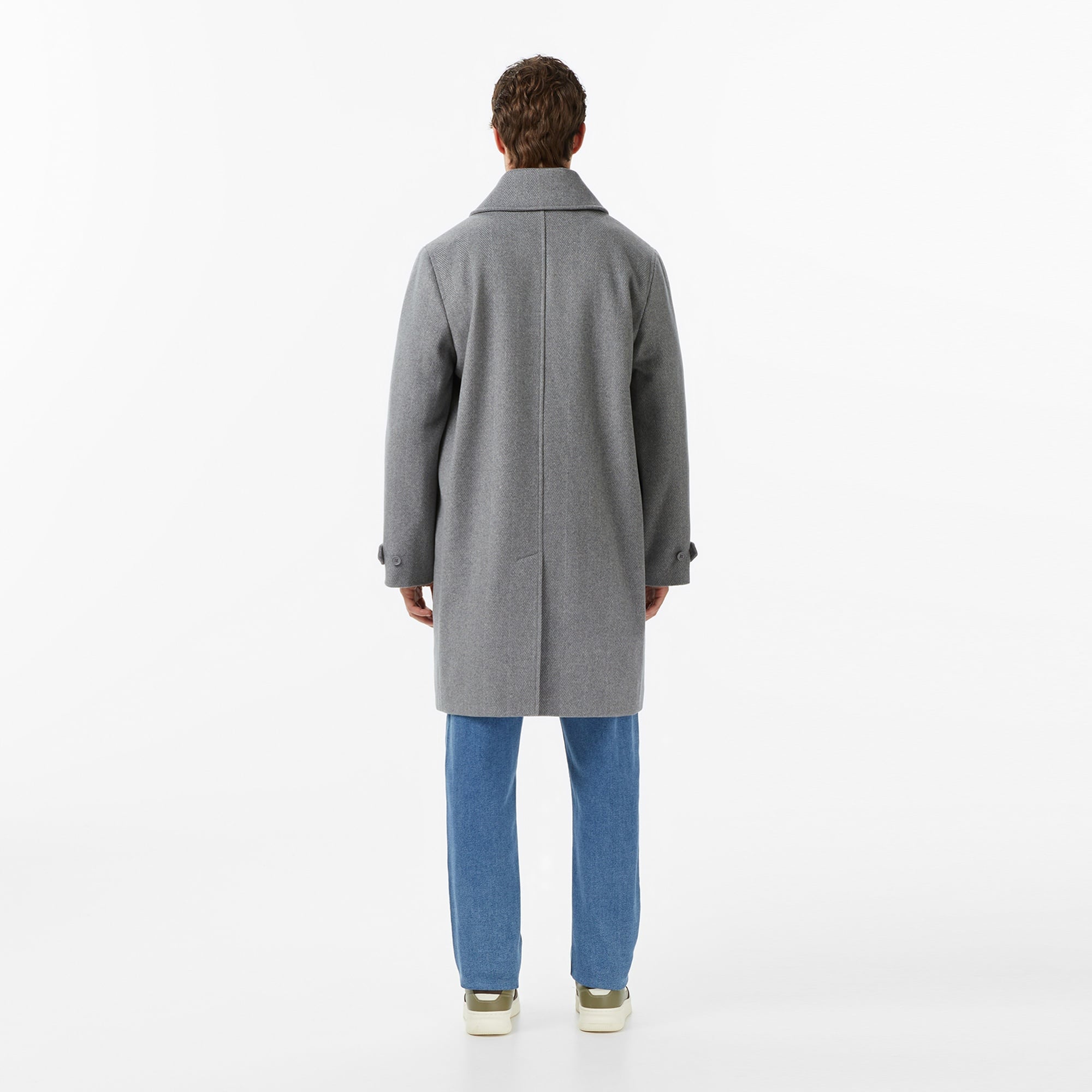 Lacoste Erkek Regular Fit Yün Gri Kaban