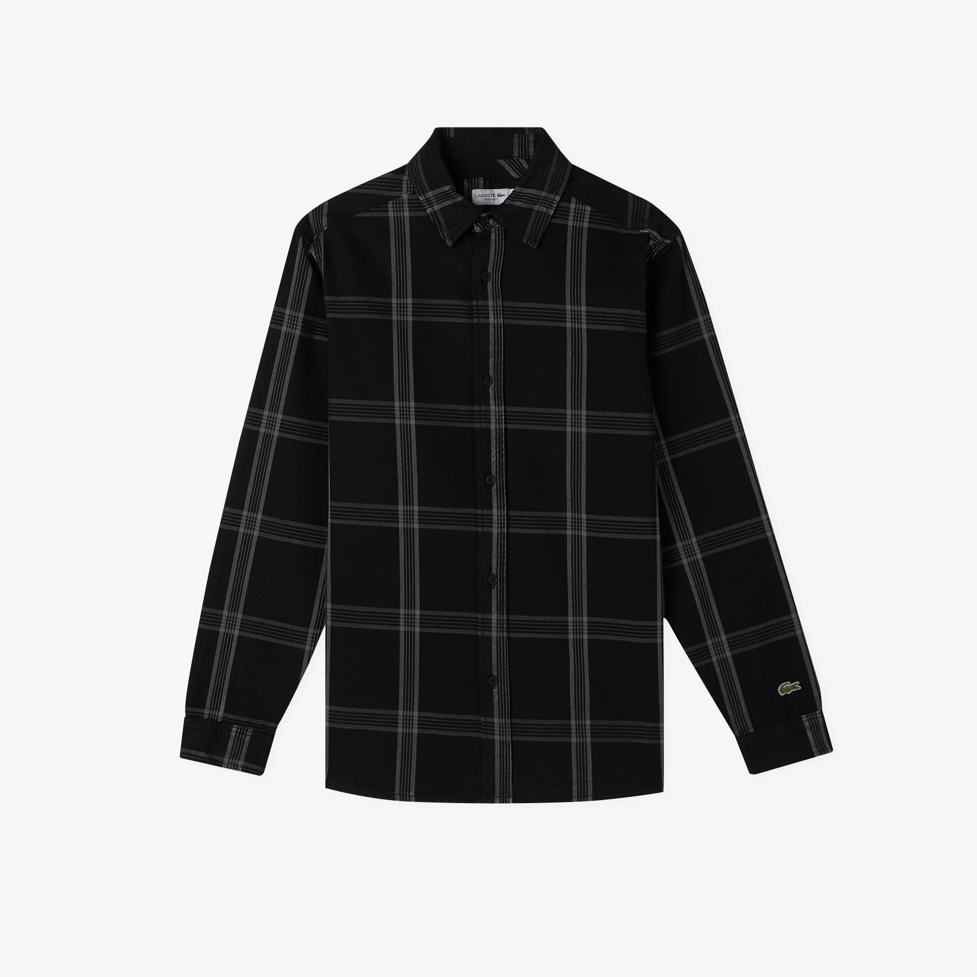 Lacoste Erkek Regular Fit Kareli Siyah Gömlek