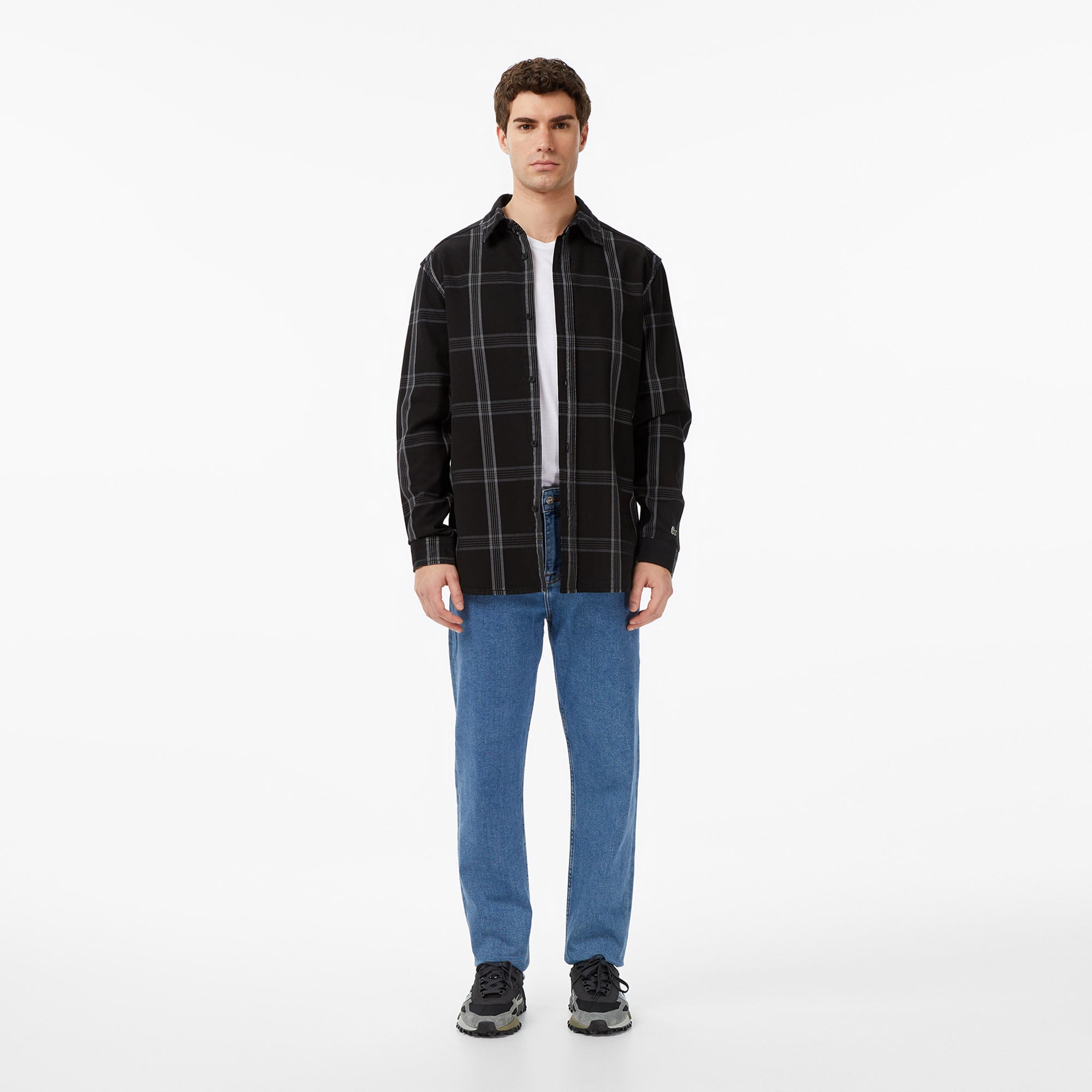  Lacoste Erkek Regular Fit Kareli Siyah Gömlek