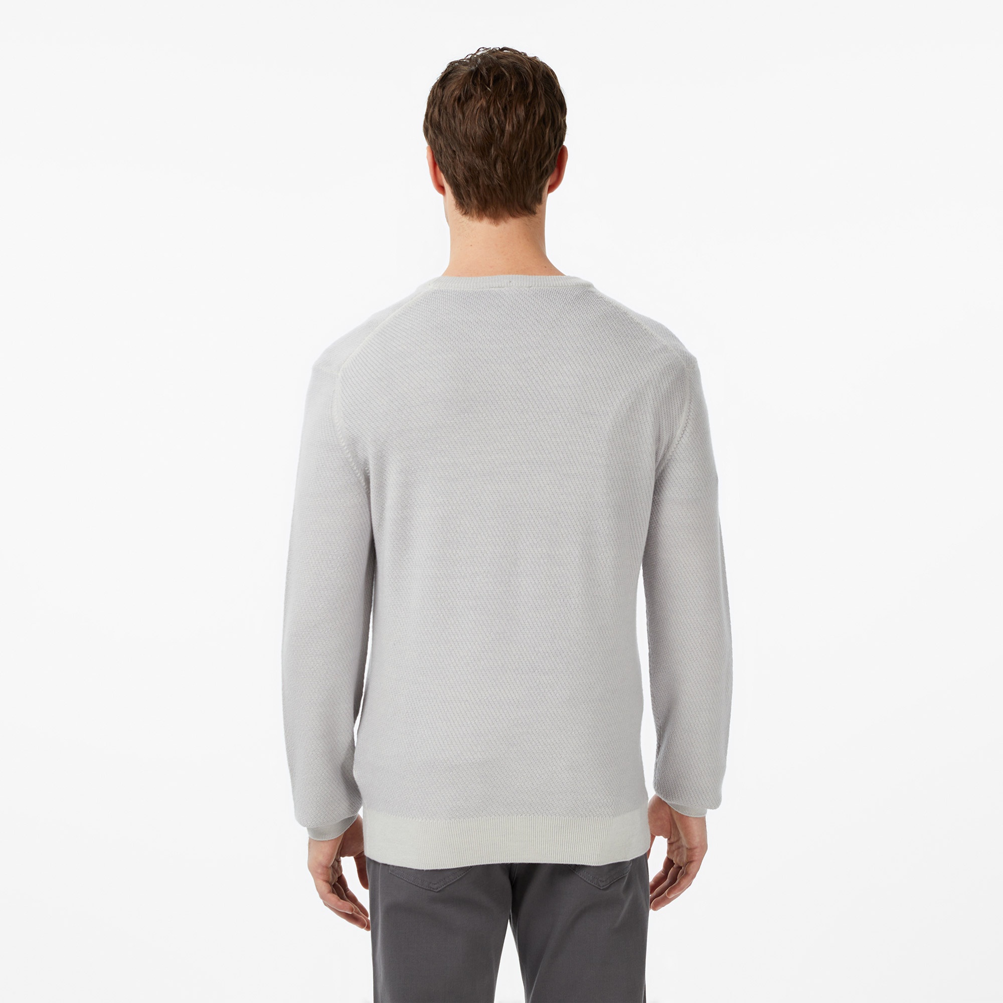 Lacoste Erkek Classic Fit Bisiklet Yaka Yün Gri Kazak