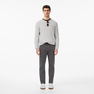  Lacoste Erkek Classic Fit Bisiklet Yaka Yün Gri Kazak