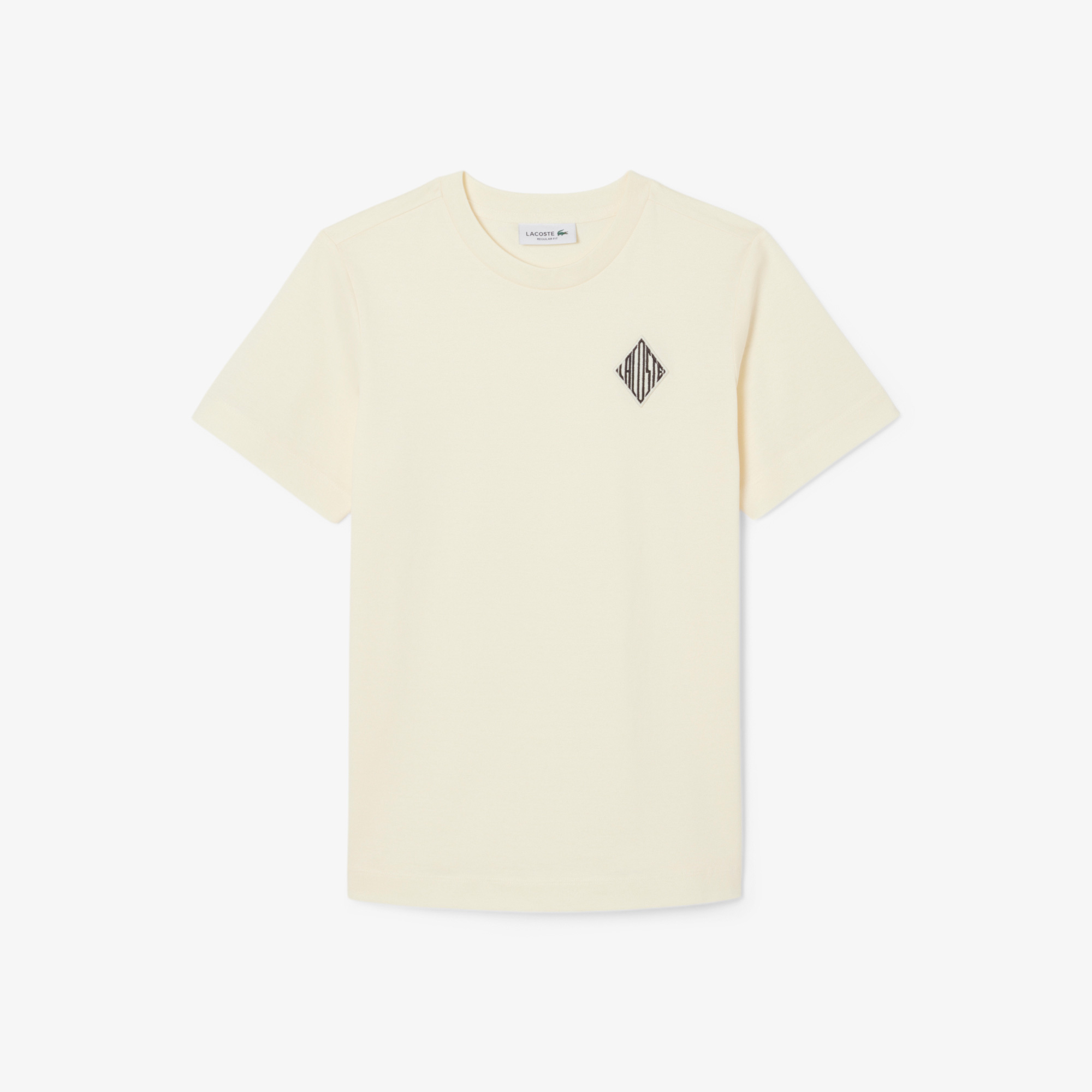  Lacoste Kadın Regular Fit Bisiklet Yaka Sarı T-Shirt