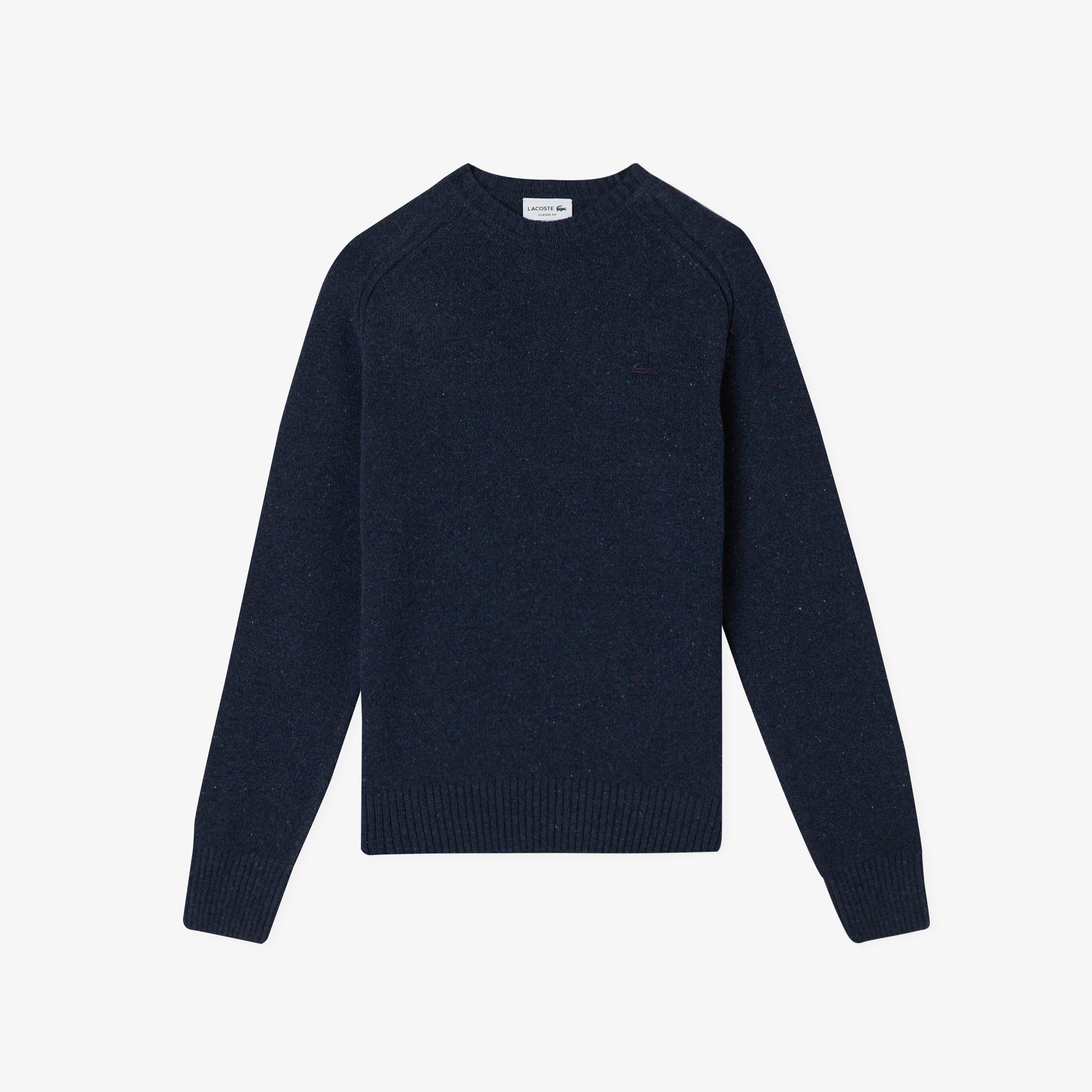 Lacoste Erkek Classic Fit Bisiklet Yaka Yün Lacivert Kazak