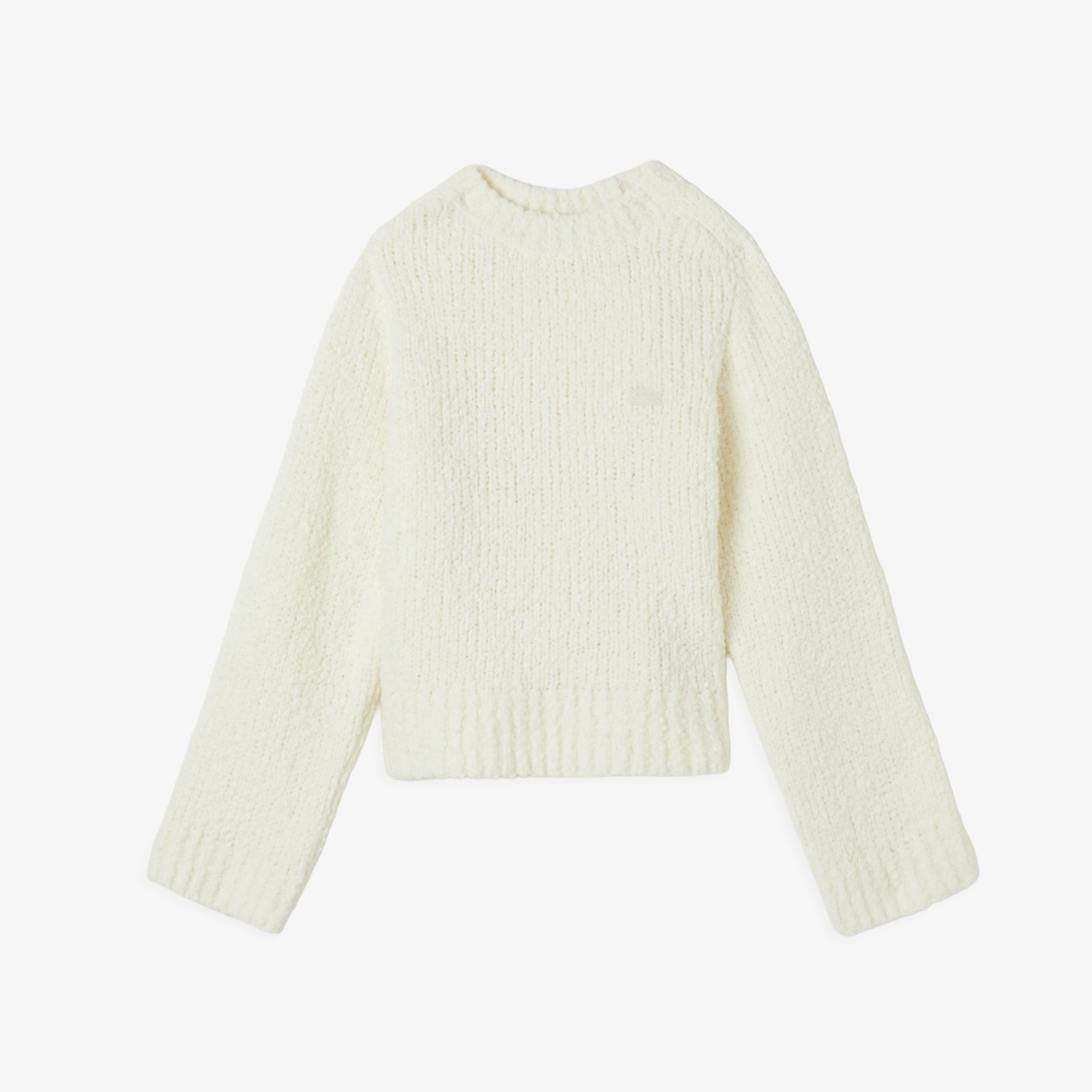 Lacoste Kadın Classic Fit Bisiklet Yaka Yün Krem Kazak