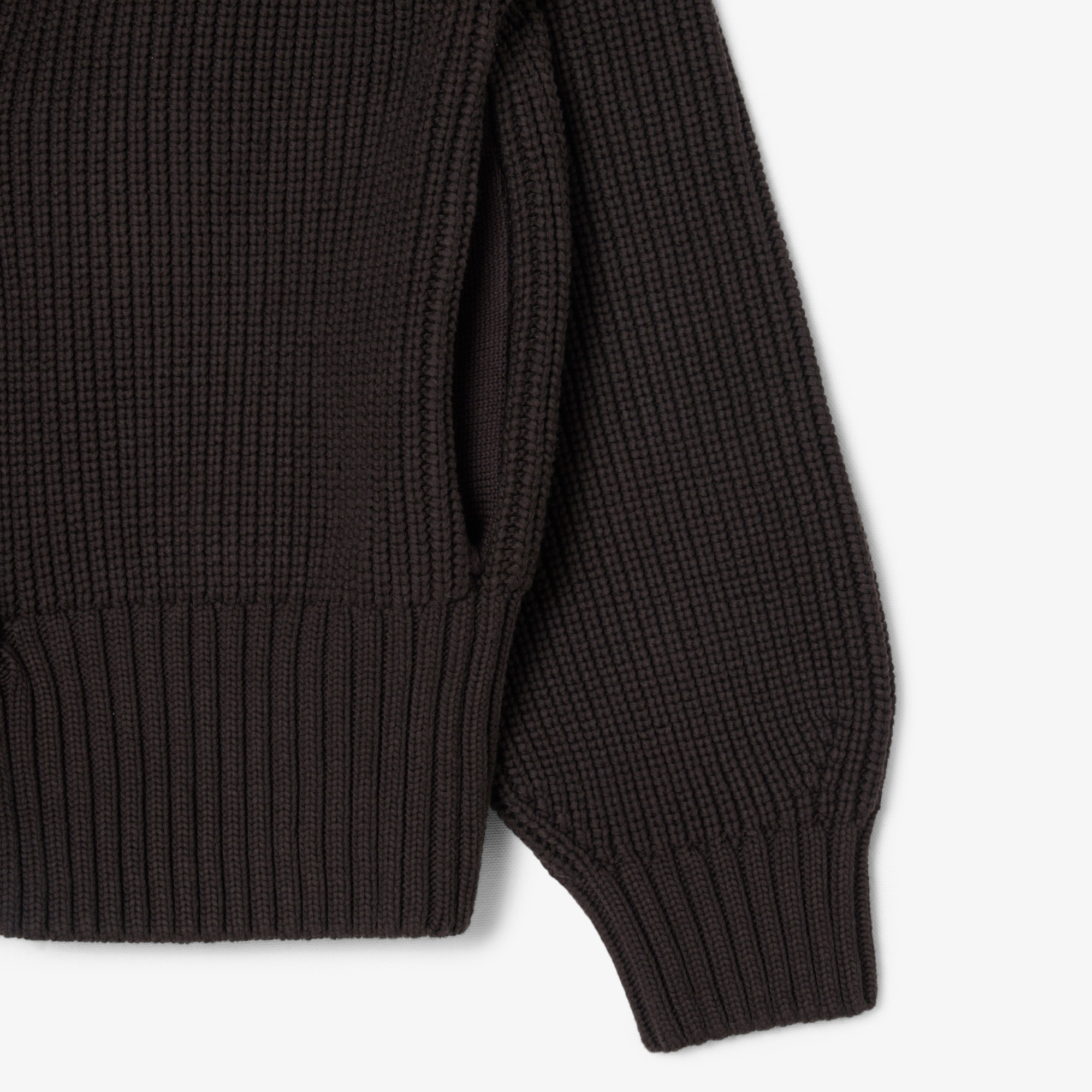 Lacoste Kadın Loose Fit Fermuarlı Kahverengi Hırka