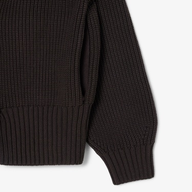  Lacoste Kadın Loose Fit Fermuarlı Kahverengi Hırka