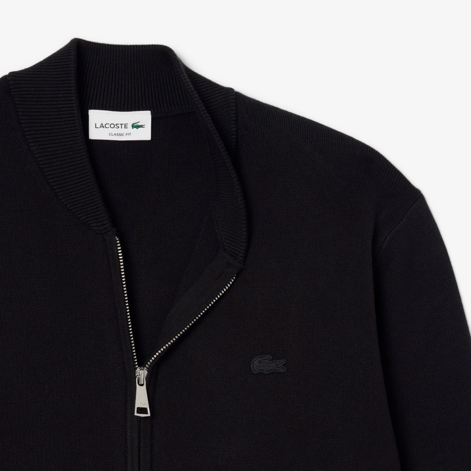 Lacoste Erkek Classic Fit Fermuarlı Siyah Hırka