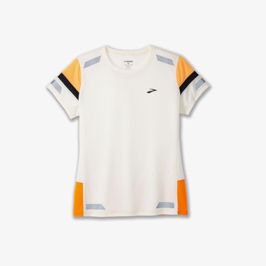  Brooks Run Visible Sleeve 2.0 Kadın Beyaz T-Shirt