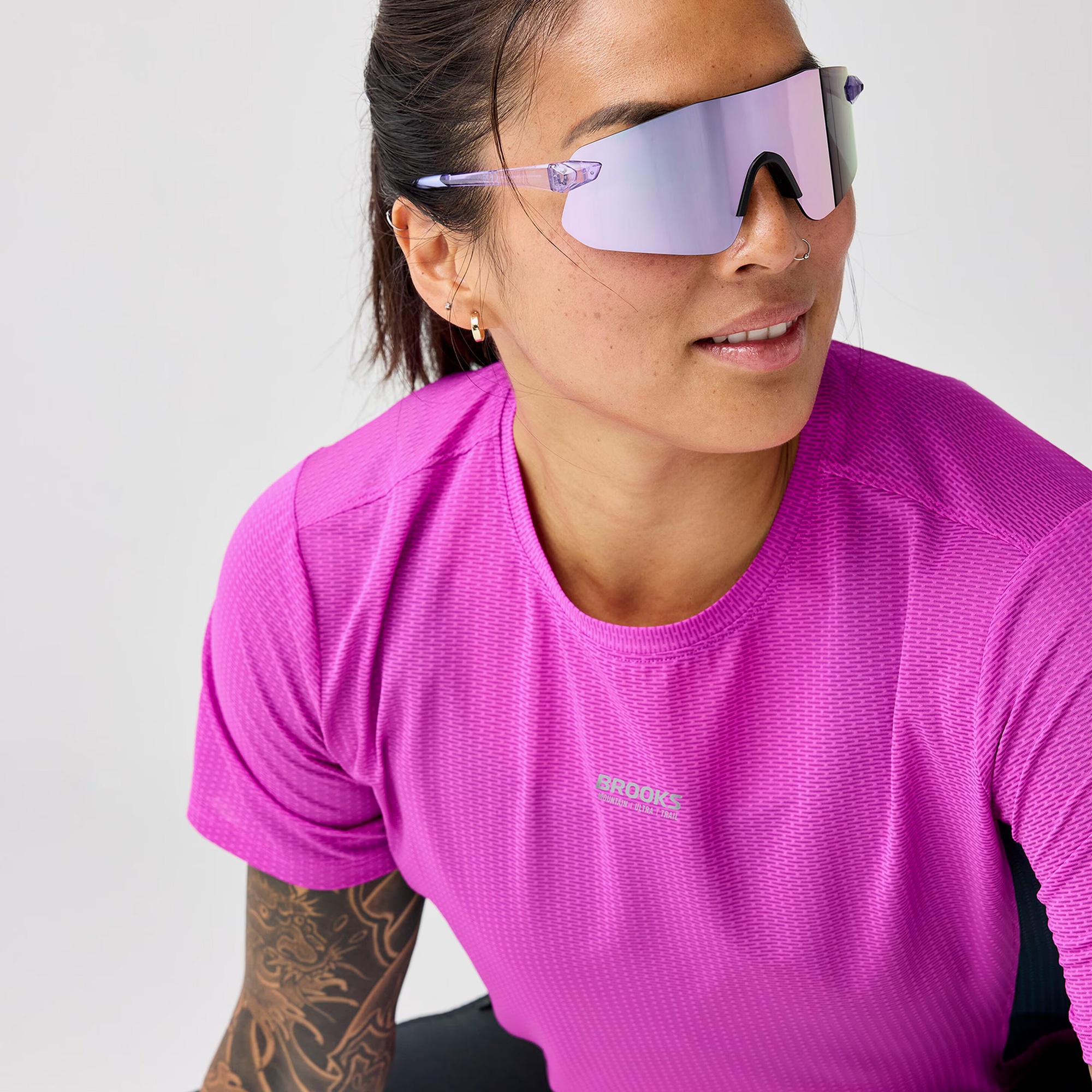 Brooks High Point Sleeve 2.0 Kadın Pembe T-Shirt