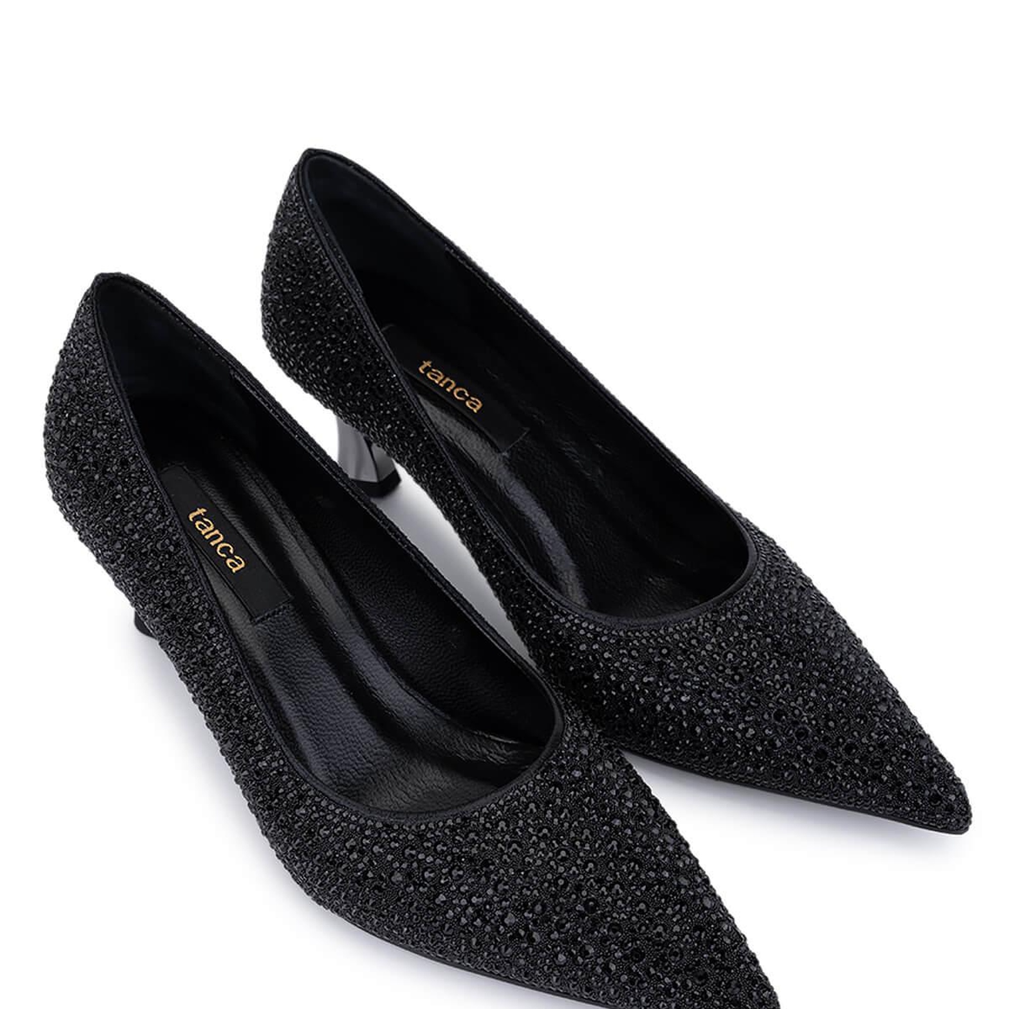 Tamer Tanca Kadın Hakiki Deri Siyah Topuklu Ayakkabı