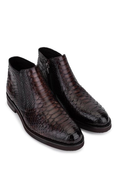  Tamer Tanca Erkek Hakiki Deri Kahverengi Klasik Bot