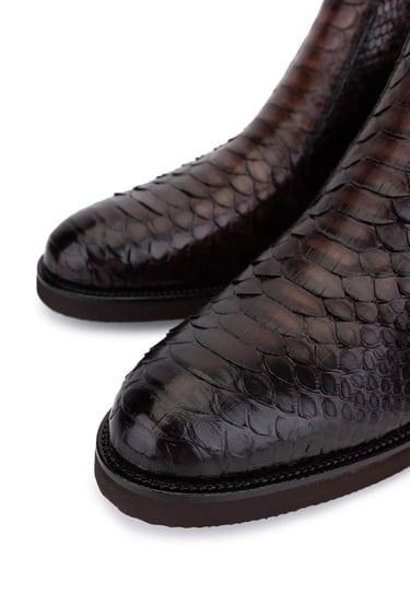  Tamer Tanca Erkek Hakiki Deri Kahverengi Klasik Bot