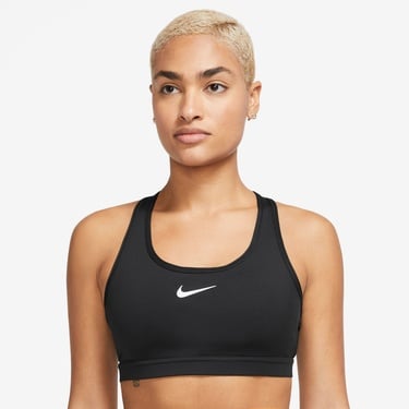  Nike Swoosh Med Sport Kadın Siyah Bra