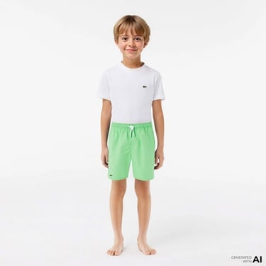  Lacoste Erkek Çocuk Mavi Deniz Şortu