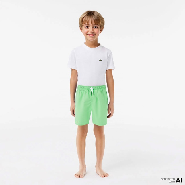  Lacoste Erkek Çocuk Mavi Deniz Şortu