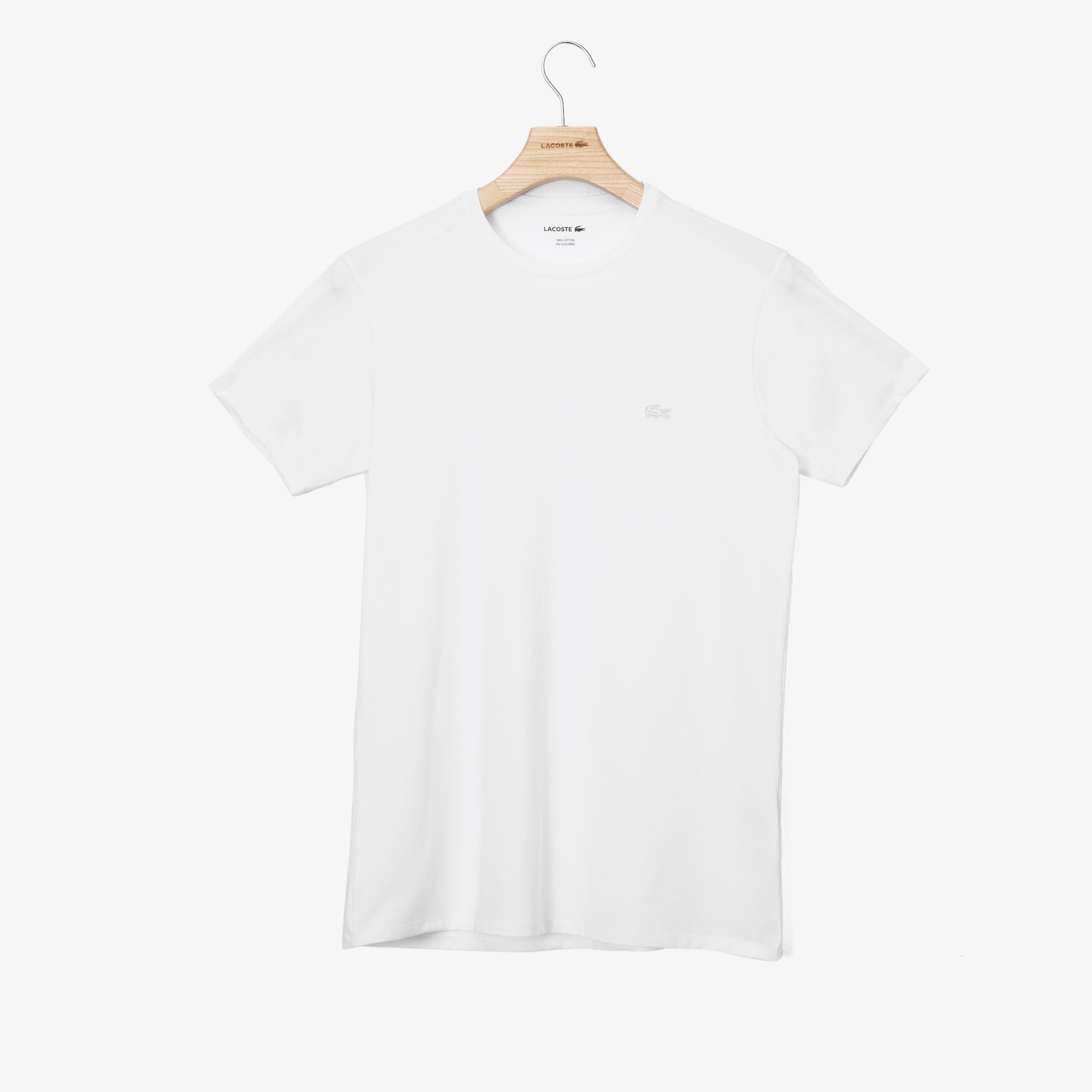 Lacoste Erkek Slim Fit Bisiklet Yaka Beyaz T-Shirt