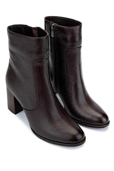  Tamer Tanca Kadın Hakiki Deri Kahverengi Floter Klasik Bot