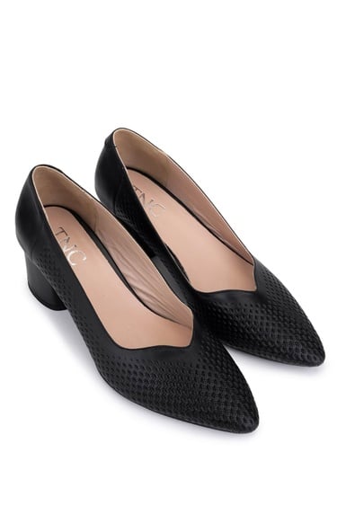  Tamer Tanca Kadın Hakiki Deri Siyah Klasik Ayakkabı