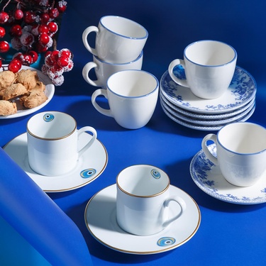  NAZAR KAHVE FİNCANI SETİ 2 Lİ 90 ML