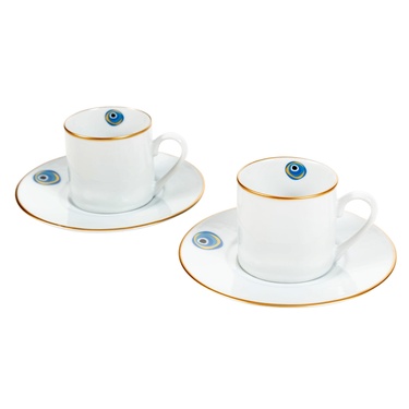  NAZAR KAHVE FİNCANI SETİ 2 Lİ 90 ML