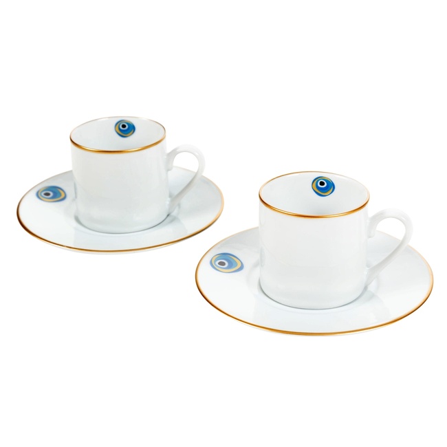  NAZAR KAHVE FİNCANI SETİ 2 Lİ 90 ML