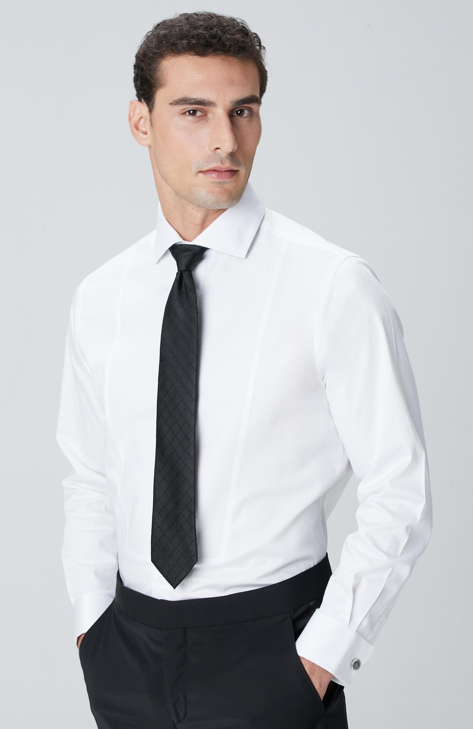 Network Erkek Beyaz Smokin Gömlek