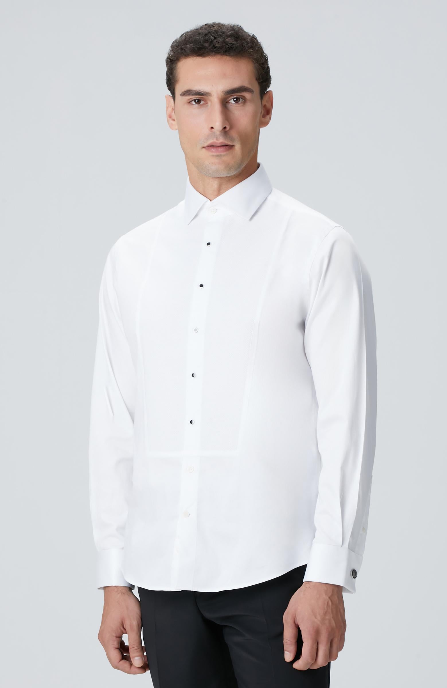  Network Erkek Beyaz Smokin Gömlek