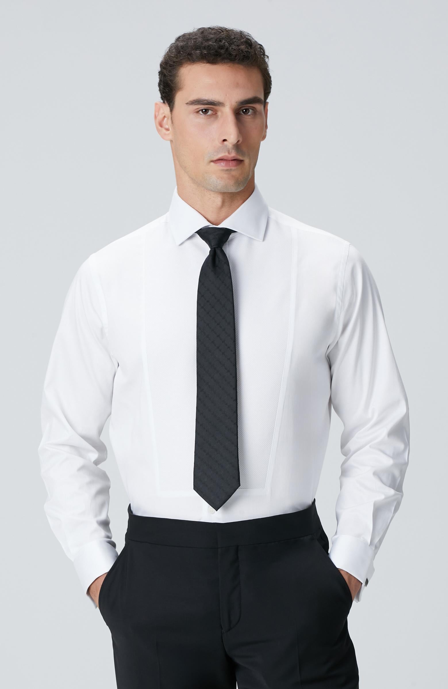  Network Erkek Beyaz Smokin Gömlek