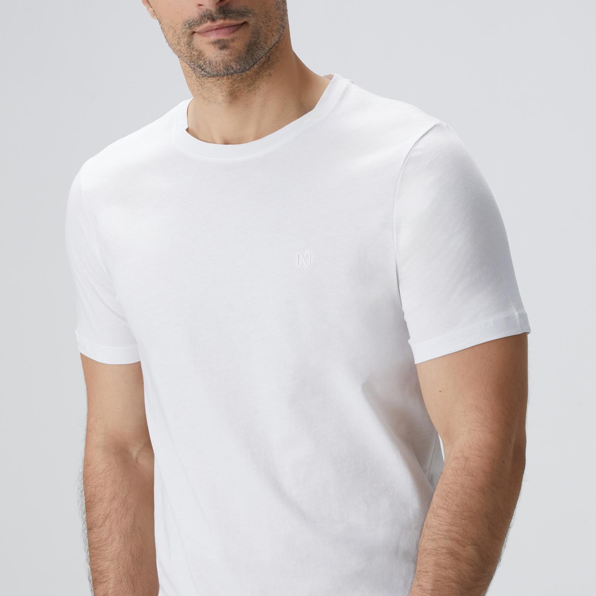 Network Erkek Beyaz Basic T-shirt