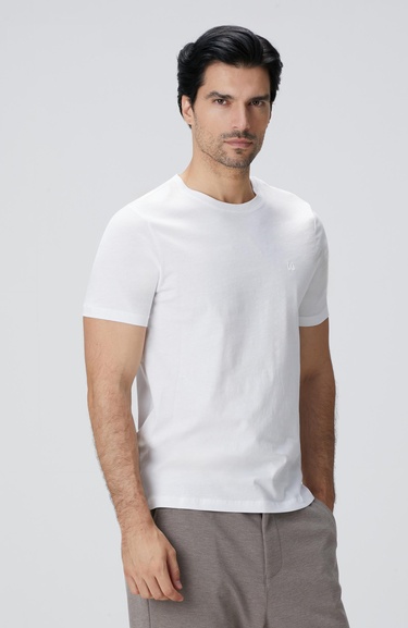  Network Erkek Beyaz Basic T-shirt