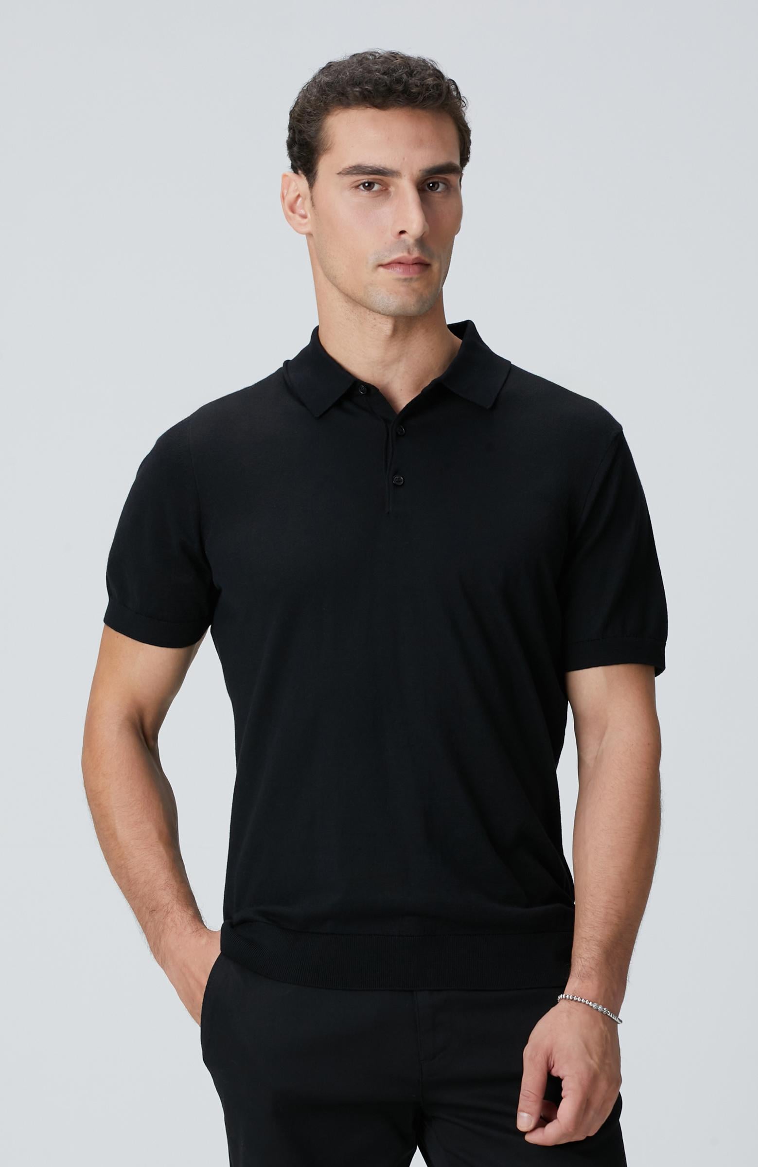 Network Erkek Siyah Polo Yaka Triko Kazak