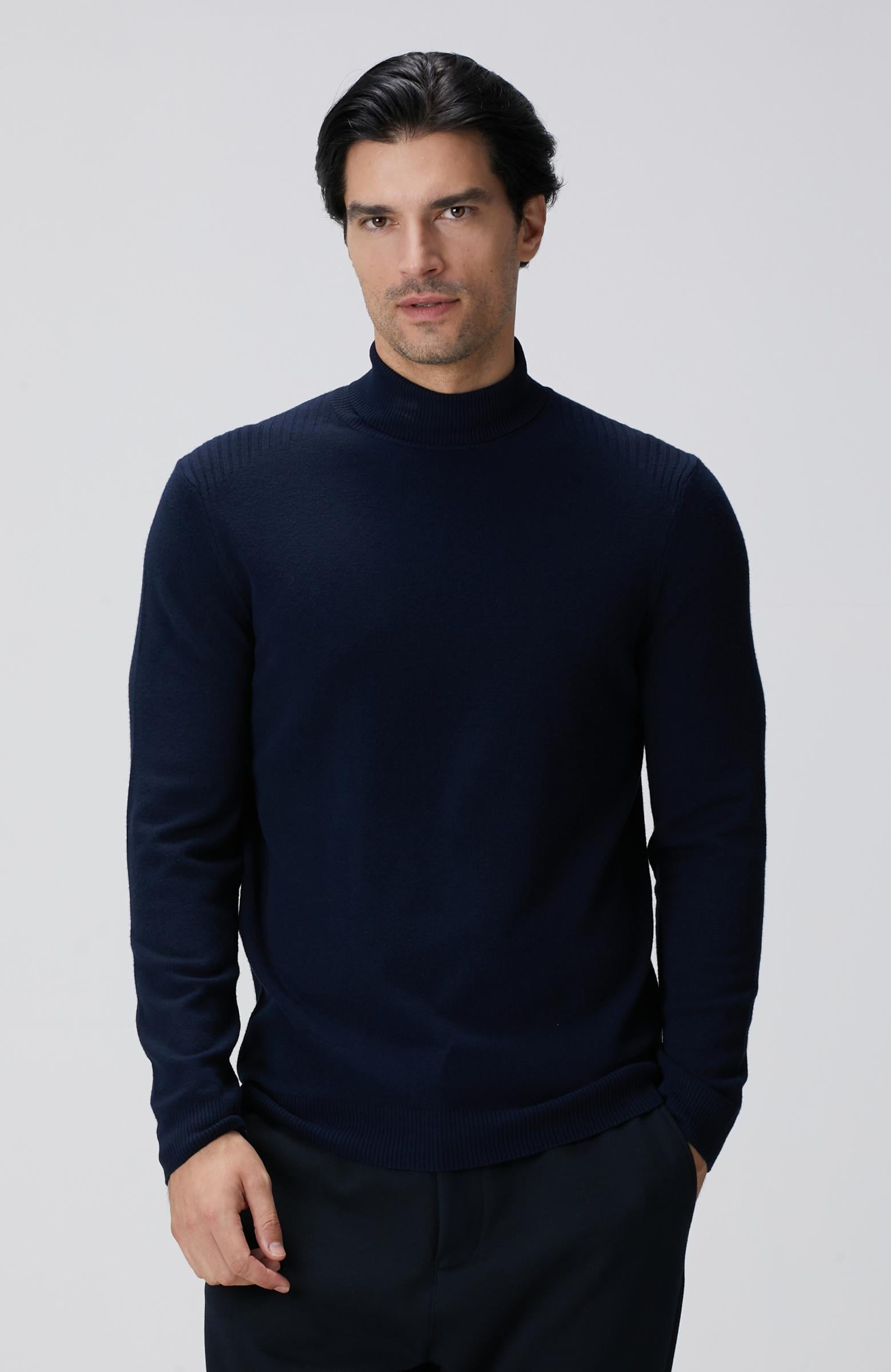 Network Erkek Lacivert Balıkçı Yaka Triko Kazak