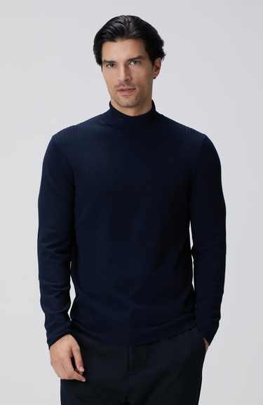  Network Erkek Lacivert Balıkçı Yaka Triko Kazak