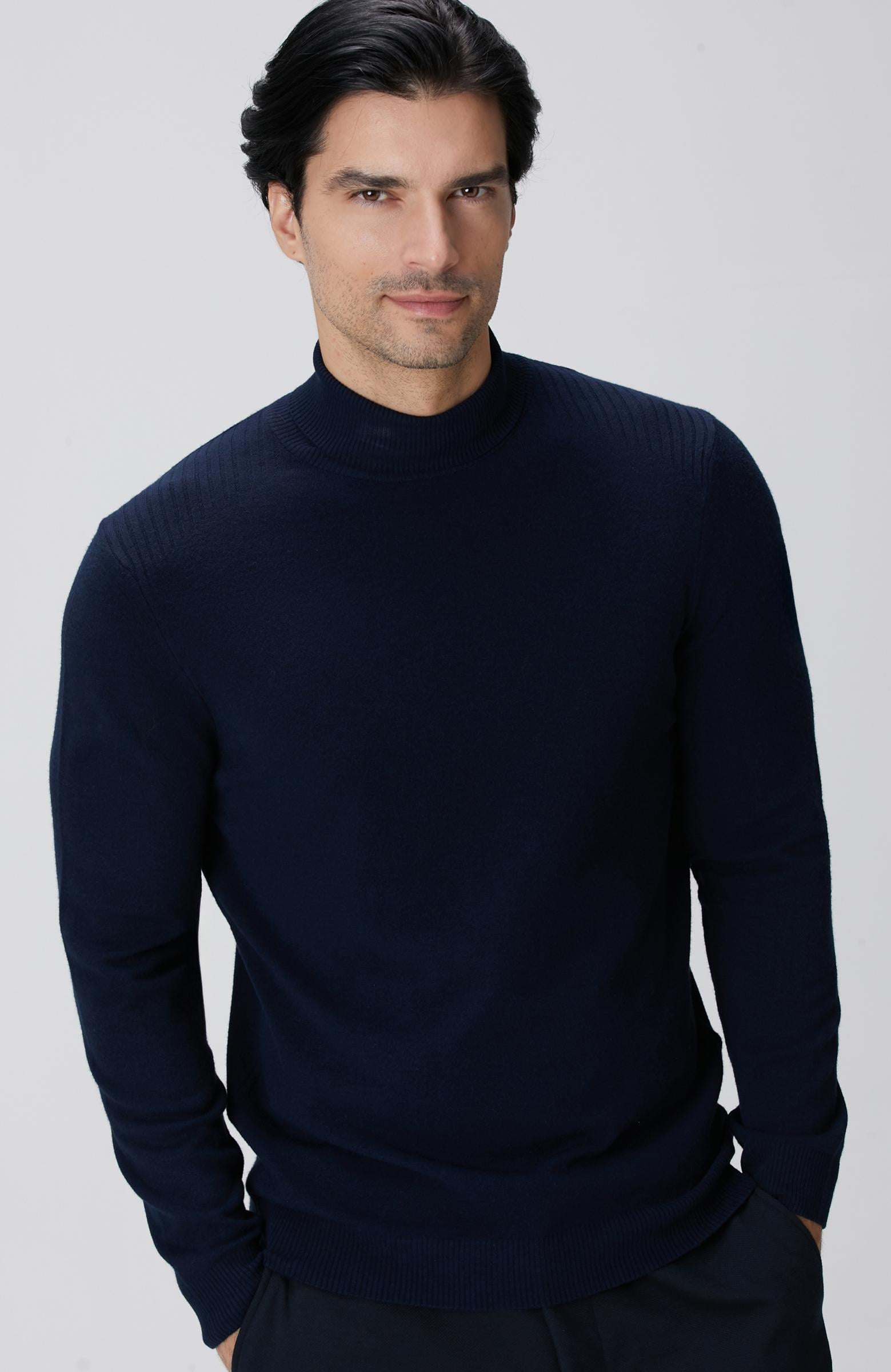  Network Erkek Lacivert Balıkçı Yaka Triko Kazak