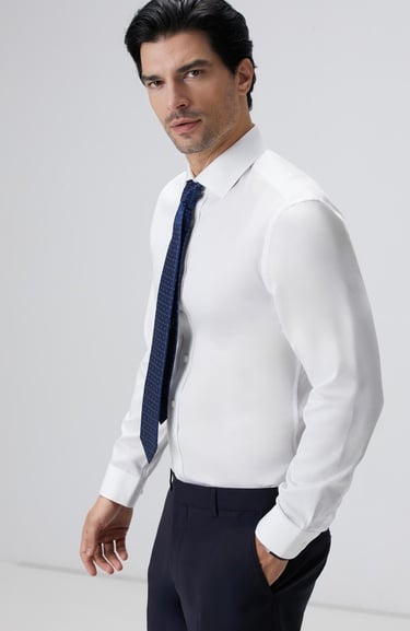  Network Erkek Beyaz Super Non-Iron Gömlek