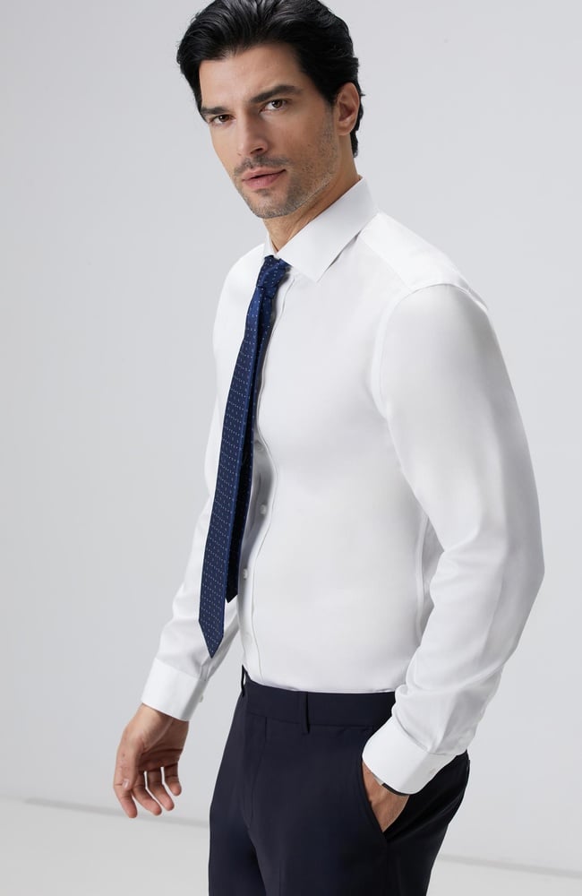  Network Erkek Beyaz Super Non-Iron Gömlek