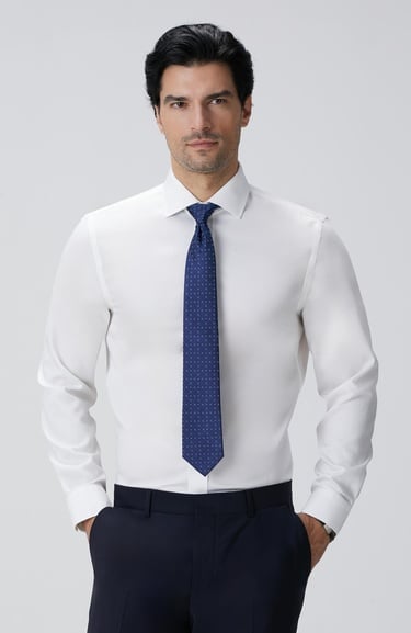  Network Erkek Beyaz Super Non-Iron Gömlek