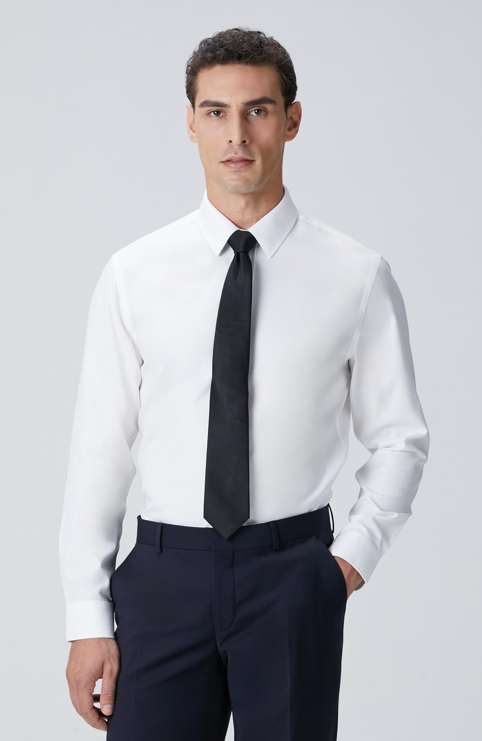  Network Erkek Beyaz Non-Iron Gömlek